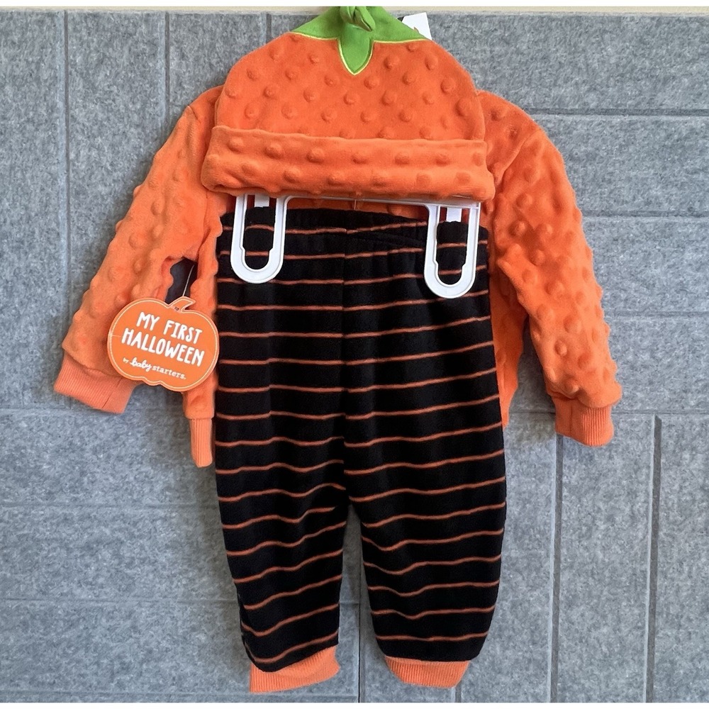 Baby Starters Shirt Pants Hat 3 Piece Set My First Halloween Long Sleeve 6M - Picture 2 of 8